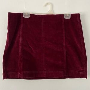Burgundy Mini Skirt